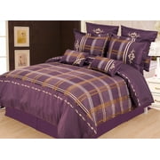 Superior Madison 7 Piece Duvet Cover Set, Queen, Purple