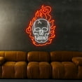 thumbnail image 2 of Handmadetneonsign Fire Skull Led Neon Sign, Skull Neon Sign, Wall Decor, Skull Art Sign, Home Decor, 2 of 5