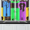 thumbnail image 3 of MKHERT Abstract Colorful Guitars Window Curtains Kitchen Curtain Room Bedroom Drapes Curtains 26x39 inch, 2 Piece, 3 of 3