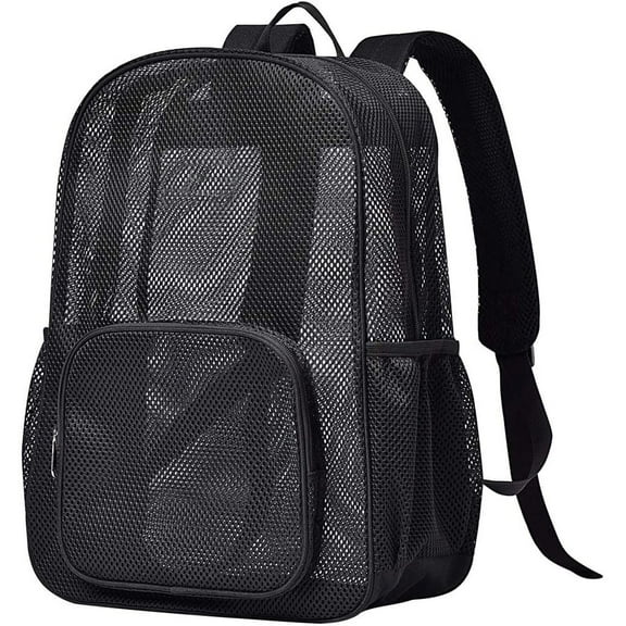 LQCrafK Unisex Transparent Heavy Duty Mesh Backpack