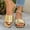 #22Gold, variant on Byworldtasic Leather Flat Sandals For women Square Open Toe Slide Sandals Casual Summer Shoes