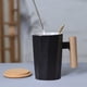 thumbnail image 1 of Wood Handle Ceramic Mug Office Mugs Holiday Event Gift Mugs, 1 of 6