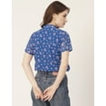 thumbnail image 2 of Moomaya Womens Printed Short Sleeves Shirt Top, V-Neck Casual Summer Top, 2 of 8