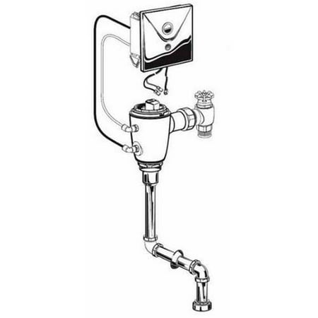 American Standard 6062.205.007 Selectronic Concealed 0.5 GPF Urinal AC Powered Flush Valve with Top Spud, Rough Brass