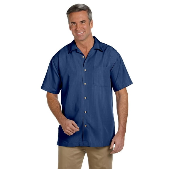 Harriton M560 Men'S Barbados Textured Camp Shirt