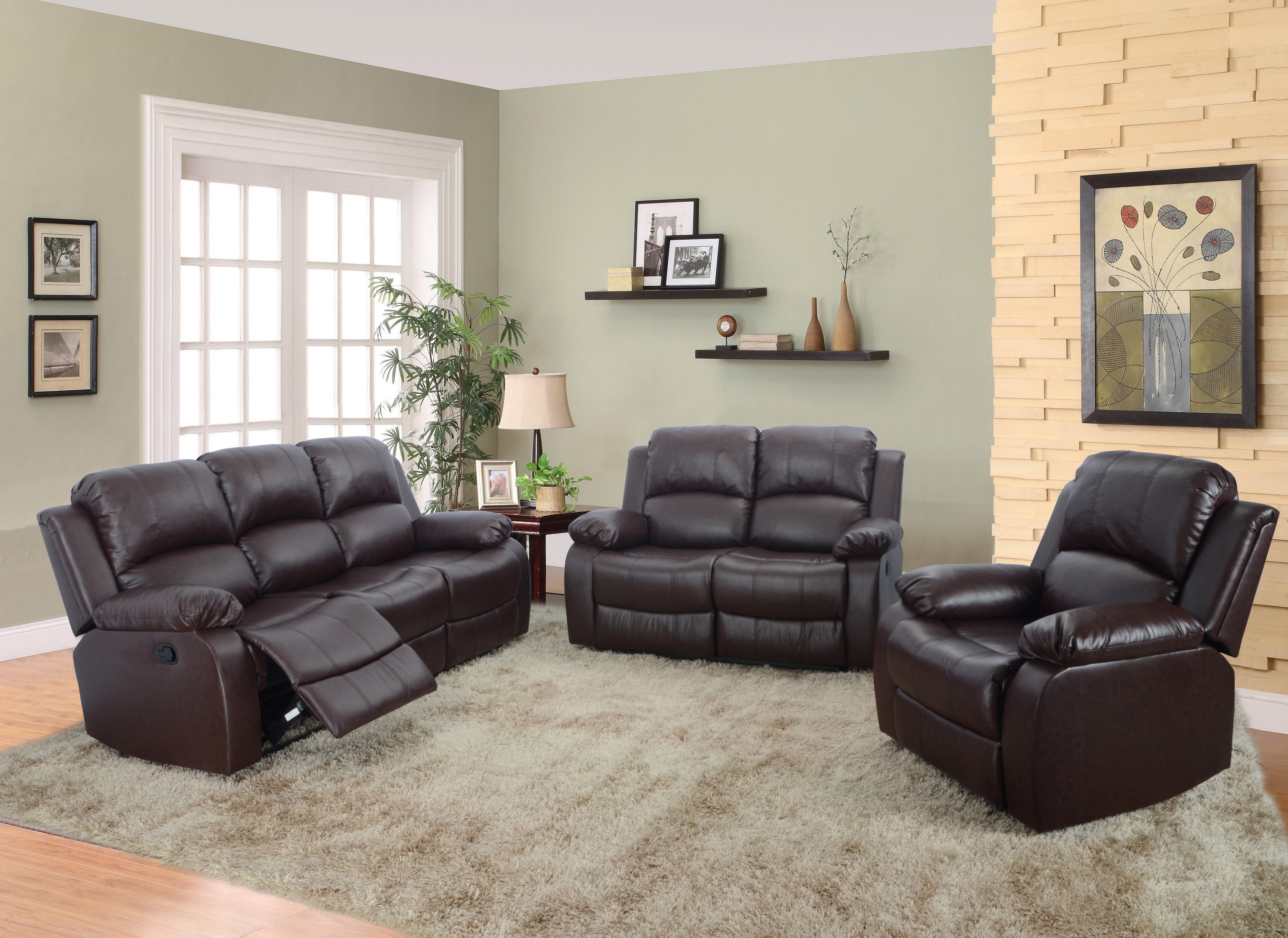 Anton 3pcs recliner living room sofa set  Walmartcom