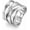Silver, variant on Intertwined Crossover Chunky Statement Ring for Women, Stainless Steel Wide Index Finger Band, Party Concert Everyday Style