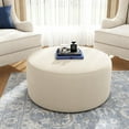 thumbnail image 5 of LUCKHAO  30" Modern Round Ottoman Foot Rest Plush Velvet Multifunctional Extra Seat, Side Table, Accent Piece Footstool for Living Room Bedroom ﻿, 5 of 6