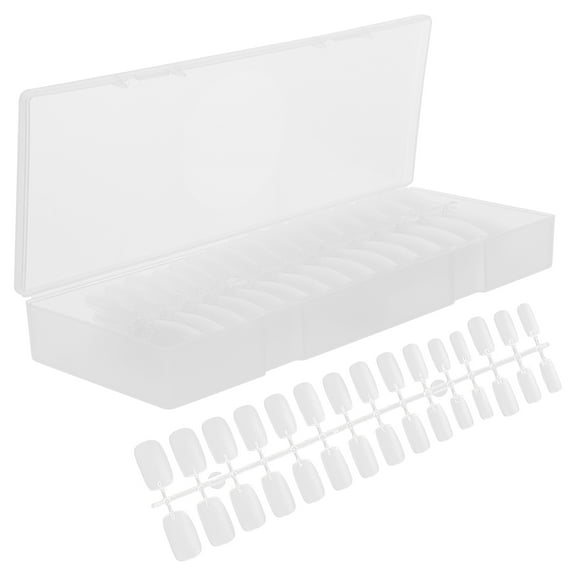 LULULION 300Pcs Transparent Full Cover Fake Nails Short Oval Nail Tips Water Resistant