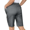 thumbnail image 3 of Olyvenn Womens Summer Casual Shorts with Side Pockets Knee Length Straight Leg Elastic Waisted Short Slacks 2025 Hiking Shorts Gray XXL, 3 of 7