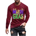 thumbnail image 2 of TIMIFIS Mardi Gras Chemises à Manches Longues pour Hommes Mode Carnaval Imprimé Col Rond Sim T-Shirt Tops de Fête, 2 of 5