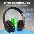 thumbnail image 5 of HOSHIYAMA Bluetooth Headphones Over Ear, Wireless Headphones Wired with 40 Hours Playtime Foldable HiFi Stereo Headset with Microphone, Soft Ear Pads, FM/TF for Cellphone/PC, 5 of 10