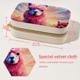 thumbnail image 5 of Alpaca Decorative Velvet Jewelry Box with Removable Compartment - Portable Necklace Organizer - Great Gift!, 5 of 7