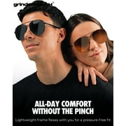 grinderPUNCH Big XL Wide Frame Extra Large Aviator Sunglasses Oversized For Men Women UV Protection