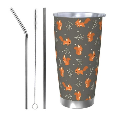 

Coaee cute fall fox leaf for 20oz Insulated Kettle Water Bottle For Running Hiking Cycling Climbing Men S Woman Insulated Water Bottle-Straw Three-piece Set