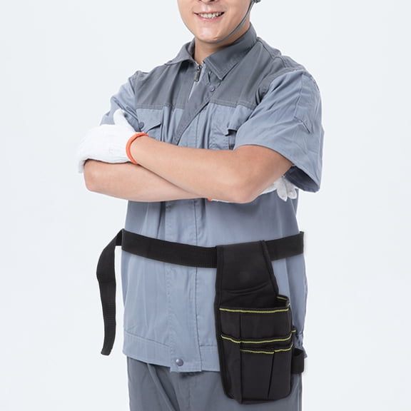 RENACLIPY Black Cleaning Tool Bag with Adjustable Waist Belt, Organizer for Professionals and Workers, Multi-Purpose Utility Pouch