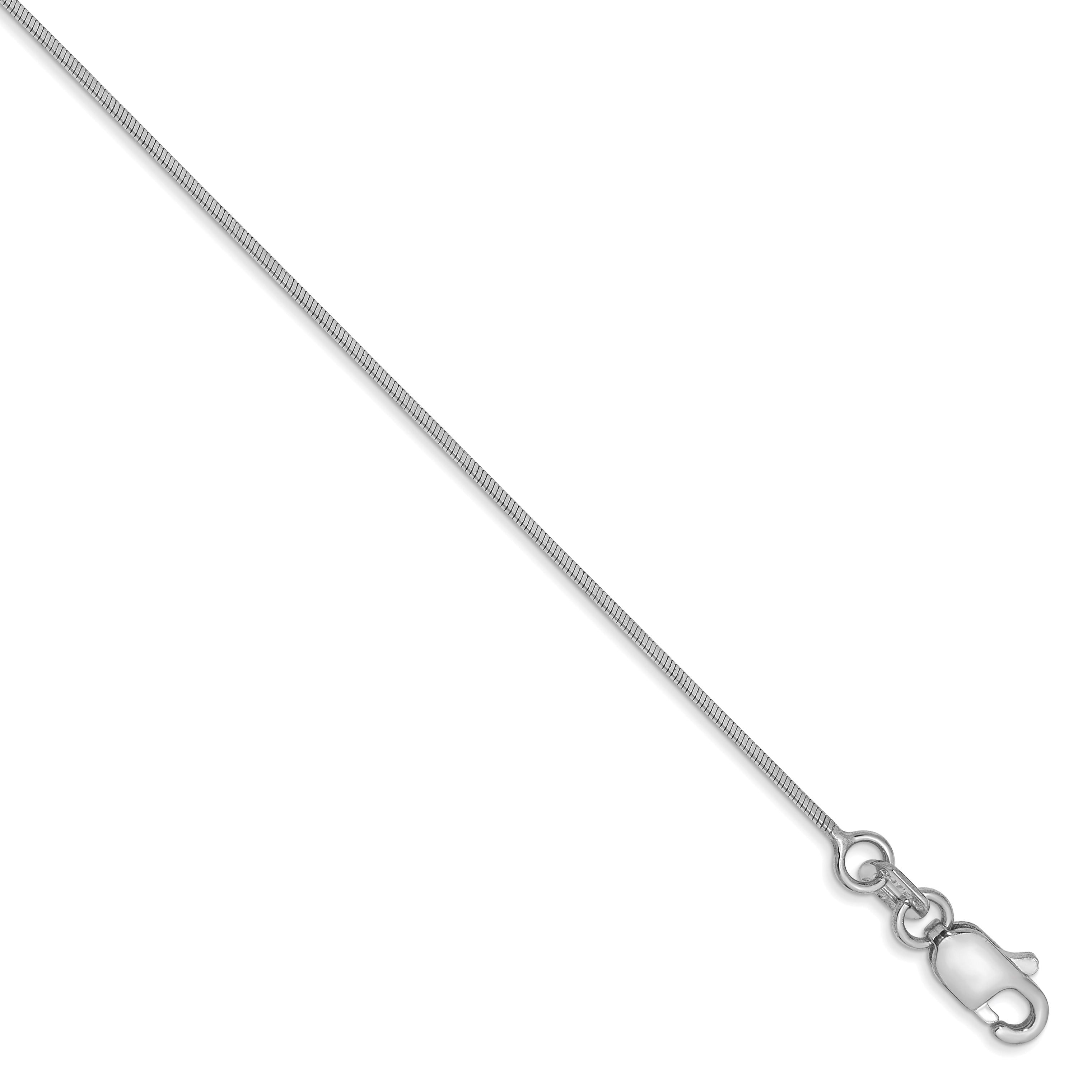 Jewels By Lux 14k White Gold .80mm Round Snake Chain 