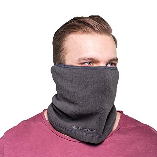 Terrakuda Fleece Face Mask Neck Warmer | Tighter weave | better small  Particle/Weather Protection | (WOLF GREY)