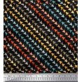 thumbnail image 1 of Soimoi Black polyester Crepe Fabric Diagonal Arrow Print Fabric by the Yard 42 Inch Wide, 1 of 3
