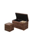 thumbnail image 2 of ORE International 18" Tall Polyurethane Storage Bench with Ottoman in Brown, 2 of 4