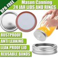 thumbnail image 3 of 70MM Regular Mouth Mason Jar Lids and Bands, 24 Pcs Canning Lid,24Pcs Canning Rings,Reuseable Metal Mason Jar Canning with Silicone Gasket Lids Fits Ball, Kerr & More Jars, 3 of 7