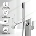 thumbnail image 2 of AKDY 34" Freestanding Bathtub Faucet Floor Mount Tub Filler Handheld Bath Wand Shower, 2 of 5