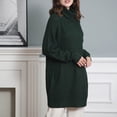 thumbnail image 4 of UTSJKR Womens Sweater Dress Long Sleeve Sundress 2024 Fashion Classic Solid Funnel Neck Dress Ribbed Knited Pullover Jumper Sweaters Dress Green S, 4 of 8