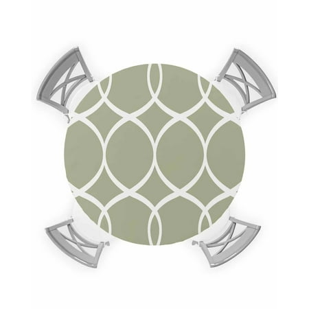 

Tablecloth Round Fitted Geometric Abstract Line Sage Green Elastic Edged Table Cover Protector Cloth Waterproof Rectangle 45 -50