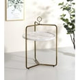 thumbnail image 2 of Steve Silver Miro White Faux Marble and Gold Metal Side Table, 2 of 5