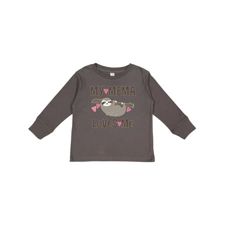 

Inktastic My Mema Loves Me Girl Sloth Gift Toddler Toddler Girl Long Sleeve T-Shirt