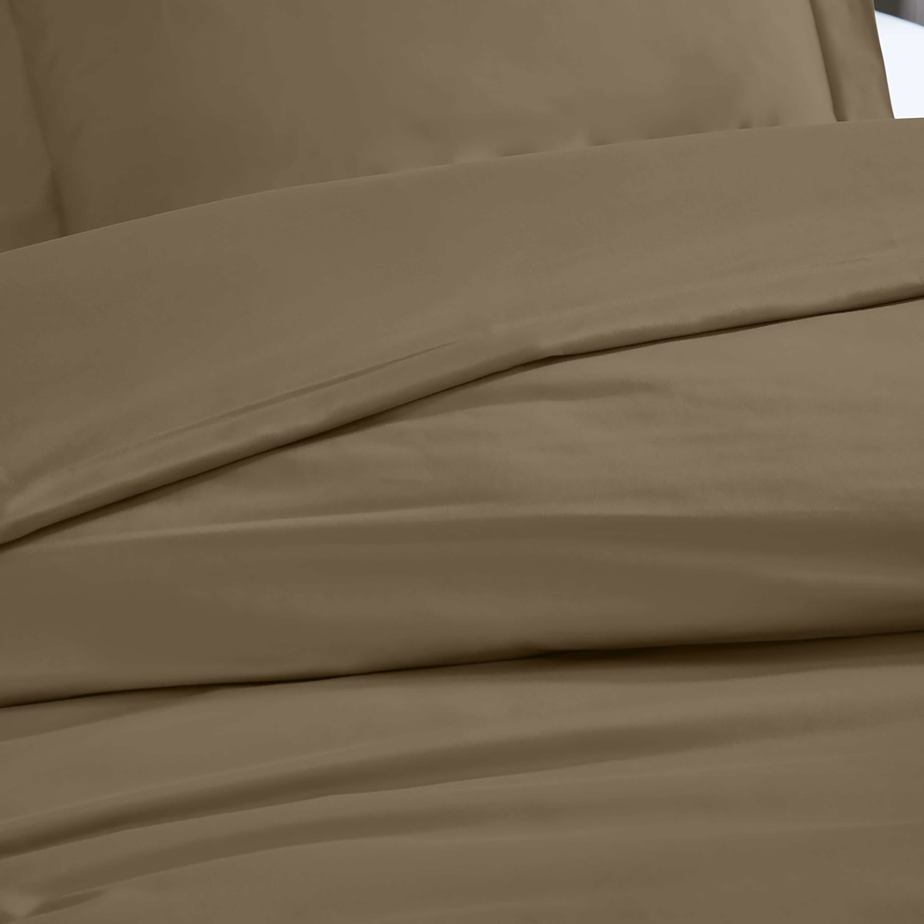 Superior Egyptian Cotton 1200 TC Solid Taupe Duvet Set, King/California King