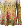 thumbnail image 4 of GERsome Women's 3/4 Sleeve T Shirts Crew Neck Mid Sleeve Floral Blouse Summer Basic Tunics Tee Tops, 4 of 5