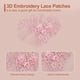 thumbnail image 3 of Uxcell 2 Pcs Apliques de Encaje de Flores 3D Parche de Encaje Bordado Adición de Embellecimientos para Vestido de Novia Ropa Accesorios de Manualidades Decoración de Encaje, Rosa Oscuro (20cm), 3 of 7