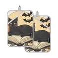 thumbnail image 7 of Yayeee Pot Holders Kitchen Heat Resistant with Pocket 7"x9.8" Cotton Oven Cooking Hot Pads, Beige Halloween Cat, 7 of 7