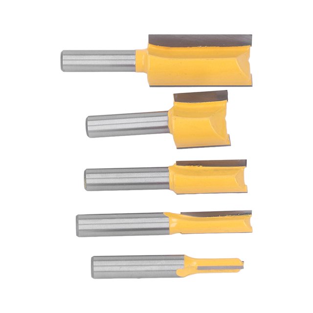 Brocas rectas vástago universal de 8 mm juego de 5 piezas de brocas para enrutador rectas profesionales para fresadoras de escritorio ANGGREK Otros