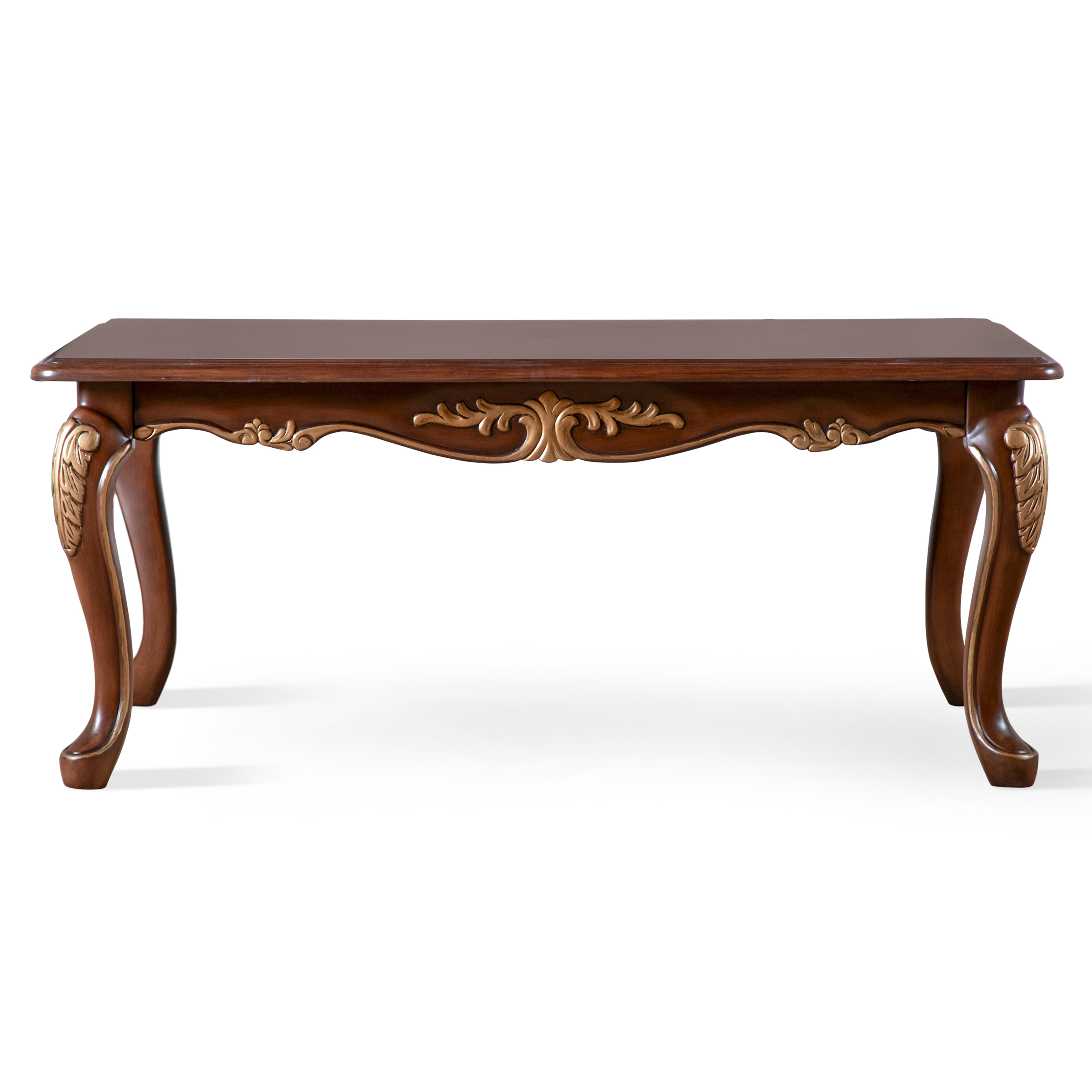 Furniture of America Garien Traditional Solid Wood Coffee Table, Cherry
