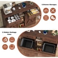 thumbnail image 4 of ANPOO Farmhouse Double Tilt-Out Trash Cabinet with Charging Station, 2×10 Gallon Hidden Storage, Drawers & Adjustable Shelves for Kitchen & Dining Room, 4 of 7