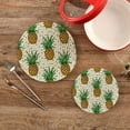 thumbnail image 2 of Pot Holders Trivets Set Cotton Potholders Set, Set of 2, Summer Pineapple Hot Pot Trivets One 9.45 Inch and One 7 Inch for Kitchen Pans Bowl Teapot, 2 of 7