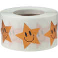 thumbnail image 1 of Autocollants Happy Face Star, 1 Pouce de Large, 500 Étiquettes sur un Rouleau (Bronze), 1 of 2
