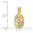 thumbnail image 4 of Auriga 14k Yellow Gold w/Rose and White Rhodium D/C Corpus Oval Pendant for Women, 4 of 6