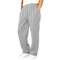 thumbnail image 4 of Eiyaclvo Boys Baggy Sweatpants Straight Wide Leg Sweatpant Joggers Drawstring Waisted Open Bottom Sweat Pants with Pockets Size 4-15 Years, 4 of 7