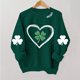 thumbnail image 2 of Camiseta Impresa Del Día de San Patricio de Manga Larga de las Mujeres, Sudadera de Cuello Tripulado para las Vacaciones de Invierno, 2 of 4