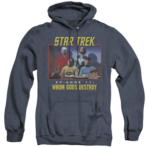 Star Trek Episode 71 Adult Heather Hoodie Sweatshirt Navy