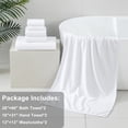 thumbnail image 2 of Jessy Home 6 Piece Towel Set White Soft Bath Towel Set for Bathroom-2 Bath Towels, 2 Hand Towels, 2 Washcloths Highly Absorbent Bath Sheet for Hotel & Spa, 2 of 7