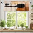 thumbnail image 2 of Beige Black Valances for Windows, 42 x 18in, Brown Abstract Art Graffiti Color Block Modern Rod Pocket Kitchen Valance Curtain Light Filtering Window Treatments for Living Room Bedroom, 1 Panel, 2 of 7