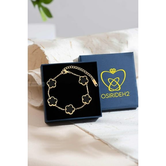 DASAW-18K Gold Plated Clover Bracelets For Women, Four Leaf Clover Bracelet Lucky Birthday gift bracelet Jewelry Gifts Jewelry Gifts Trendy