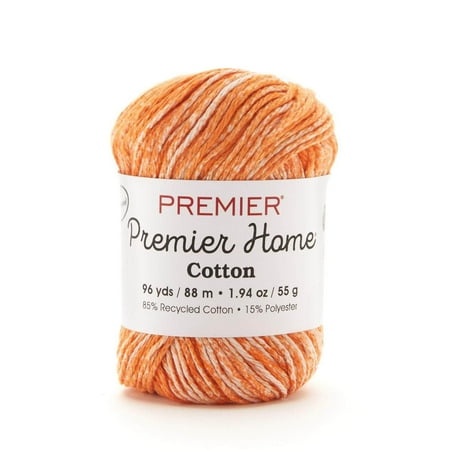 UPC: 0847652042275 | Premier Yarns Medium Cotton Polyester Blend Tangerine Splash Yarn 105 yd