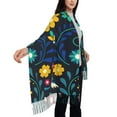 thumbnail image 4 of Sikiie Colorful Mexican Flower Shawl Wraps Big Scarf Tassel Fall Winter Thick Scarf Warm Shawl Women Fall Gifts, 4 of 8