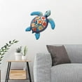 thumbnail image 4 of Sea Turtle Metal Wall Art Ocean Theme Wall Sculpture Iron Colorful Blue Beach Life Animal Hanging Ornament Sign, 4 of 9