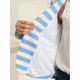 thumbnail image 5 of Blazer a rayas con cierre de botón y bolsillo con solapa con muesca para mujer Azul Claro S, 5 of 6